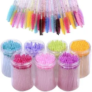 Disposable Eyelash Brushes with Storage Box, 100pcs/set Eyelash Extension Brush, Eyelash Makeup Tool for Women & Girls
