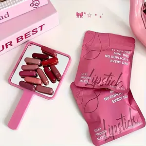 12pcs Mini Matte Lipstick Set-Smooth And Smooth Pink, Red And Brown Lipstick Tones For Easy Application And Lasting, Ideal For Makeup Parties, Weddings, for makeup Party Gifts| Matte Effect| Nourishing Lipstick| Lipstick Set