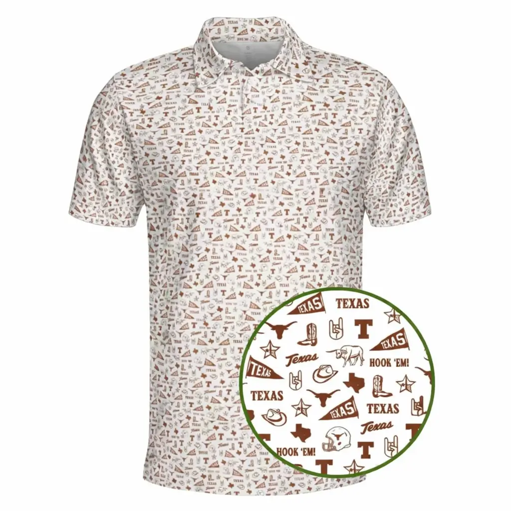 Men’s Texas Gameday Polo Classic Collegiate Performance Style with Breathable Comfort and Bold Team Spirit