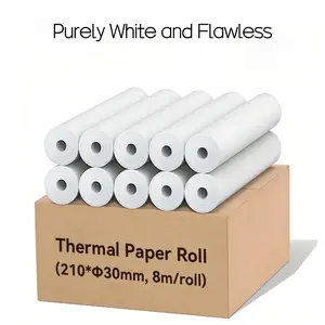 3 Rolls A4 Thermal Paper HD Thermal Printing Paper 210x30mm, Portable Printer Paper Rolls, Individual Package for Wireless Bluetooth Anti-Scratch Design Easy to Store