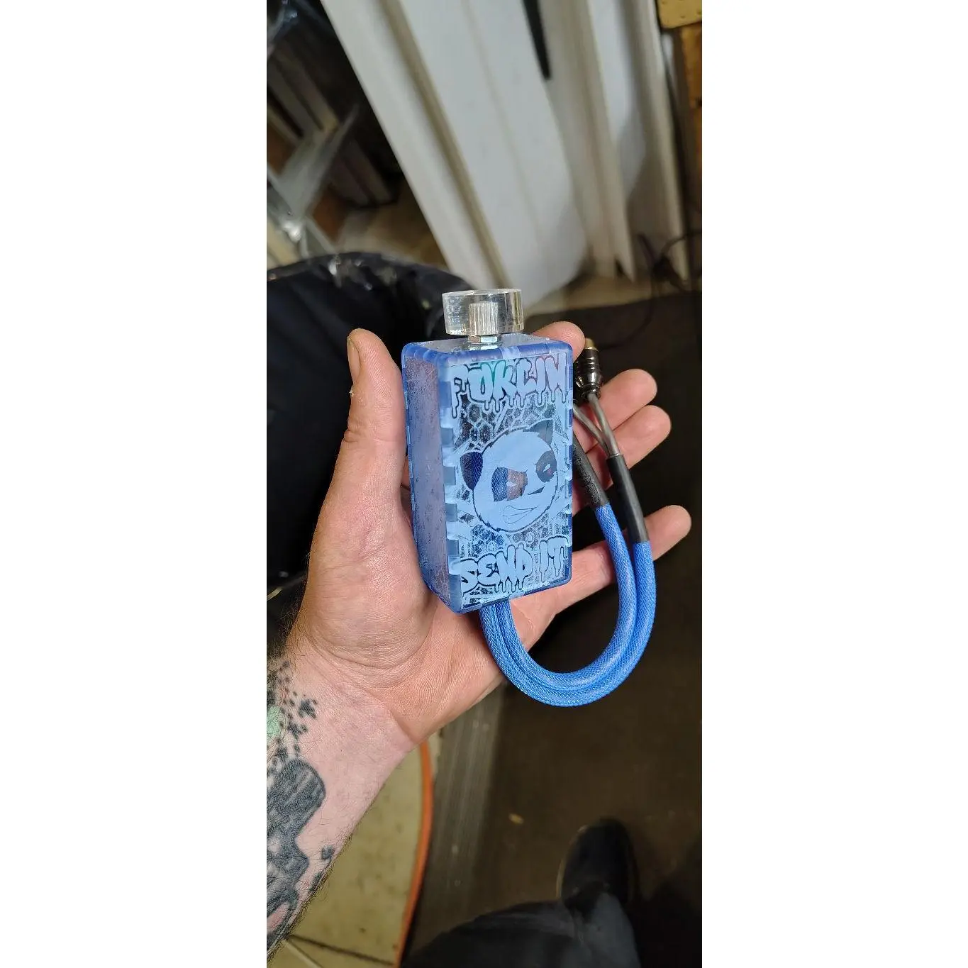 Slam Panda Systems Blue Acrylic Bass Knob, Single Unit Audio Accessory for Cable Connection