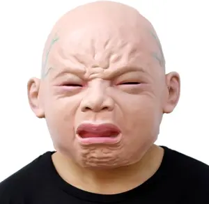 Halloween Scary Props Party Cosplay Latex Crying Weeping Crying Baby Full Face Mask Halloween For Women Men Masks Prop funny costume accessory, Accessories, Comfortable