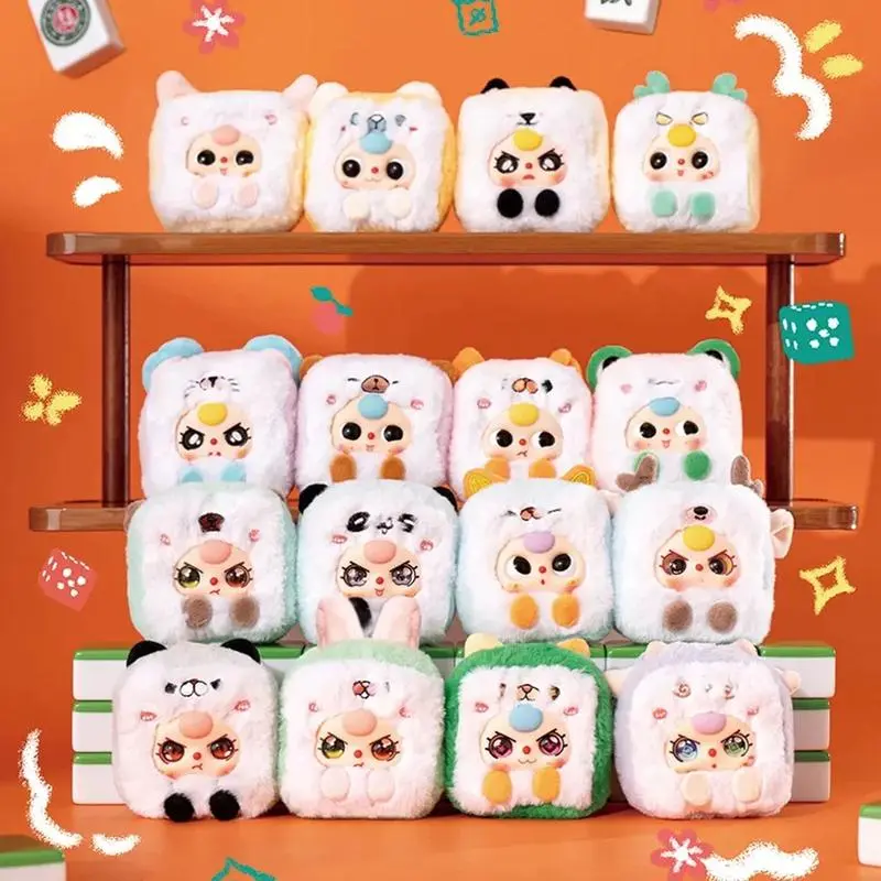 9-Piece Collectible Stuffed Bunny Plush Figurine Set - Soft Furry Designs, Ages 12+, Random Selection, Backpack/Clothing Decoration, Collector Holiday Gift