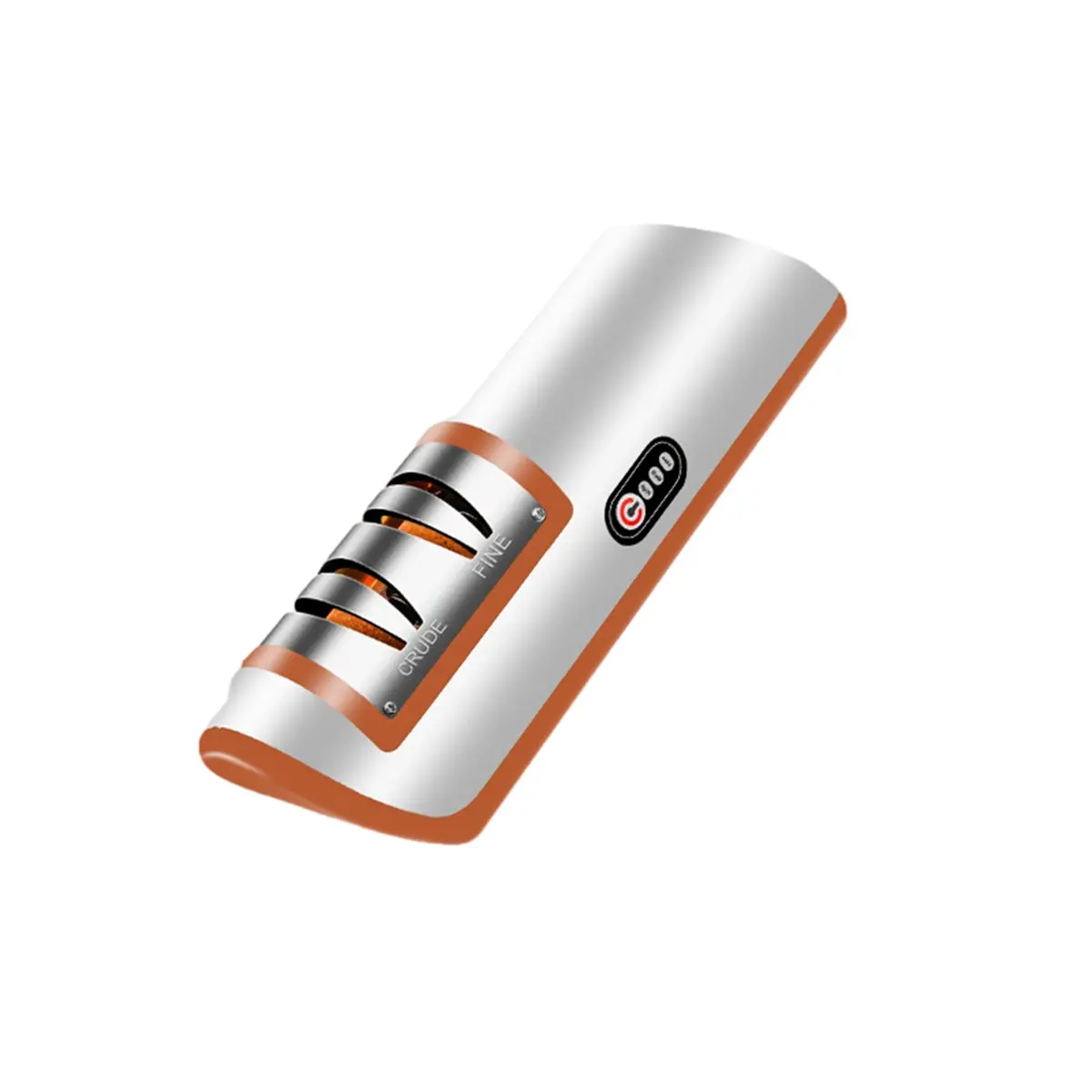 Automatic Adjustable Electric Knife & Scissors Sharpener - Metal-Blade Kitchen Tool with Groove System, Removable Design, Quick & Easy Use, Safe & Effortless Sharpening, USB Powered, 1 x USB Charging Cable, Orange