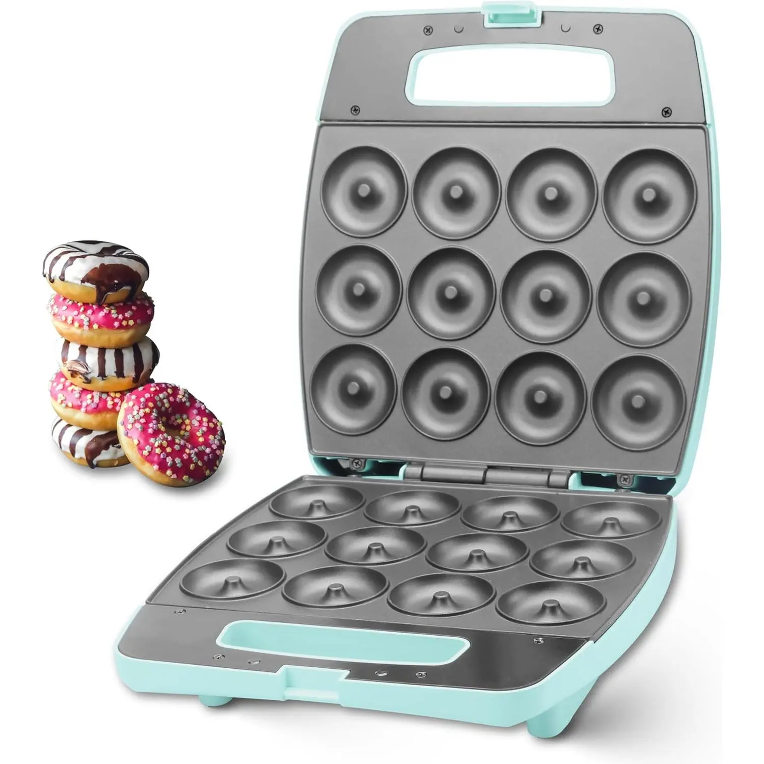 Electronic Multi Mini Round Donut Maker Machine - 12-Capacity Snack Making Appliance for Households, Breakfast, Festive Party Kitchen Supplies