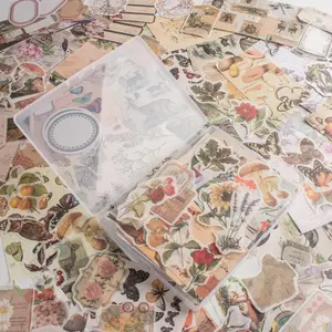 200 PCS Vintage Scrapbook Stickers Aesthetic Journal Kit for Bullet Journals, Planners, Diary, Collage, Junk Journaling Supplies Scrapbook Decoration