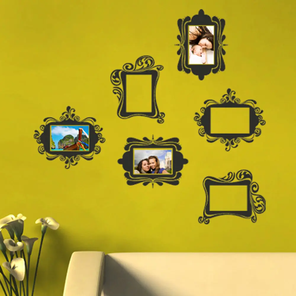 Vintage Vinyl Photo Frame Wall Sticker Set, 5x7 in Room Decor for Home Supplies