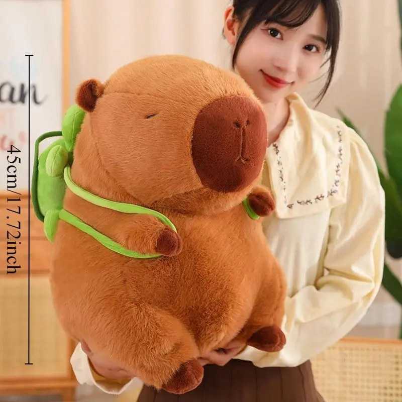 45cm Capybara Plush Toy, Soft Stuffed Animal Pillow Doll for Bed Sofa Room Decor