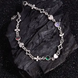 Color star zircon bracelet women's light luxury simple personality love plum blossom girlfriend jewelry accessories