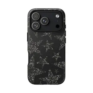 Silver Glitter y2k Star phone case for iPhone 17 16 15 14 13 12 11 Pro Max, Samsung Galaxy S25 S24 Ultra