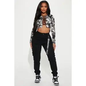 Good Vibes Cargo Jogger - Black