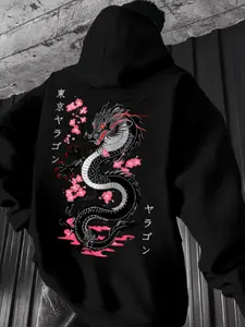 Men's High-Quality Hooded Sweatshirt, Geometric, Casual American Style, Perfect for Daily Fashion, Loose-Fitting, All Seasons, Gift Choice