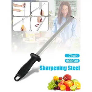 1pc 12 Inch Diamond Knife Sharpener, Professional Knife Sharpener Rod, Steel Knife Sharpener With ABS Handle For Kitchen, Tools For Men