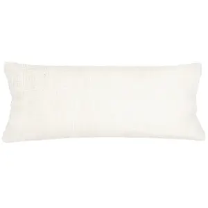 Anaya Home So Soft Linen Natural White Lumbar Pillow 14x40 With Down Insert