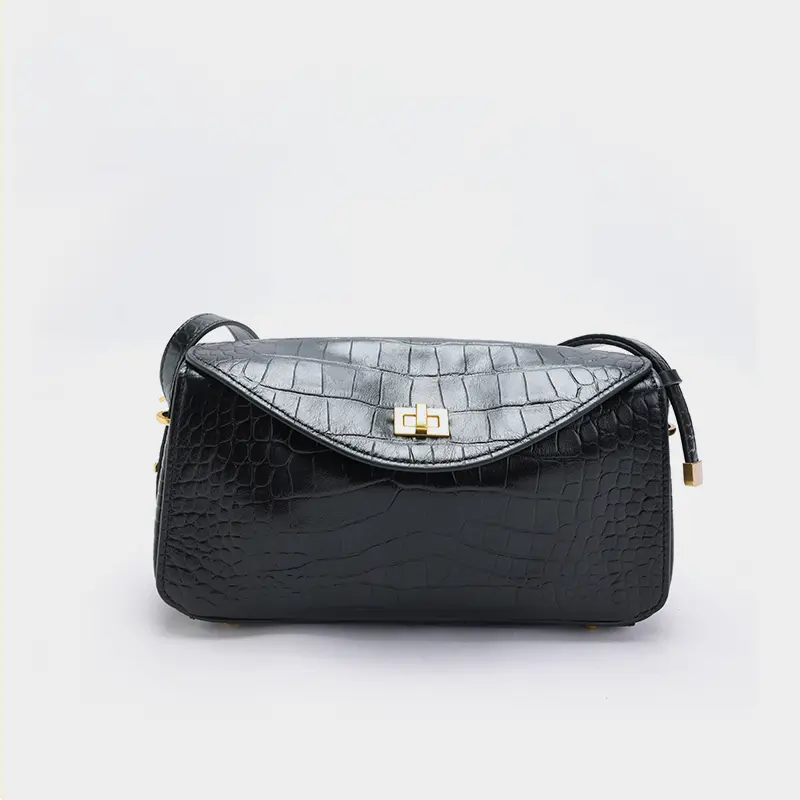 Women's Crocodile Embossed Shoulder Bag – Elegant Crossbody Purse for Work, Shopping & Daily Use