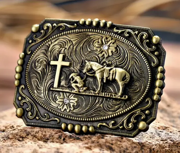 Bronze Praying Cowboy belt buckle 1790 BNZ Bronze Praying Cowboy belt buckle 1790 BNZ