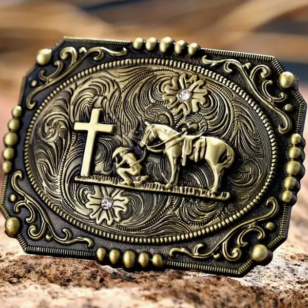 Bronze Praying Cowboy belt buckle 1790 BNZ