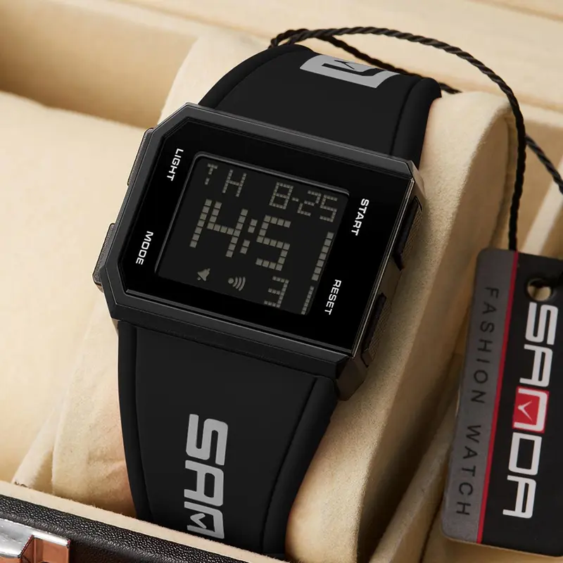 Men's Fashion Digital Wristwatch, Casual Sporty Digital Watch, Trendy Multifunctional Watch with Luminous Dial & Alarm Clock & Stopwatch Function, Waterproof Electronic Watch with Box, Fashionable Waterproof Wristwatch, Fashion Wristwatches