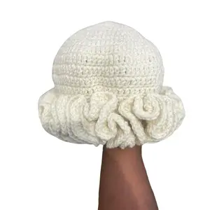 Crochet Ruffle Hat - Handmade, One Size Fits Most, Soft Yarn, Ruffle Design, Perfect for Any Occasion, Fun and Chic Style