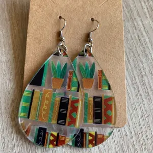 Teardrop Style Book Earrings - Elegant Design with Smooth Finish and Lightweight Construction