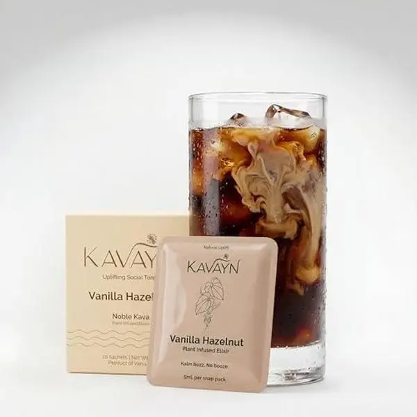 Kavayn Vanilla-Hazelnut Herbal Kava Elixir Snap Packs – Alcohol-Free Relaxation Herbal Extract Mix-In | 250mg Kavalactones per Pack | 5mL x 10 Packs