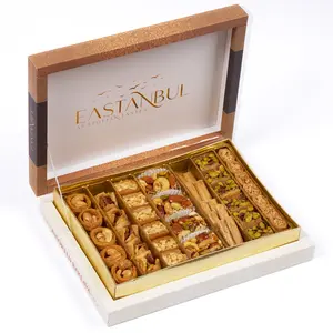 Eastanbul Turkish Baklava Assorted Gift Box, 7 Varieties Pistachio Baklava Pastry, 1.1lb Fresh Gourmet Dessert
