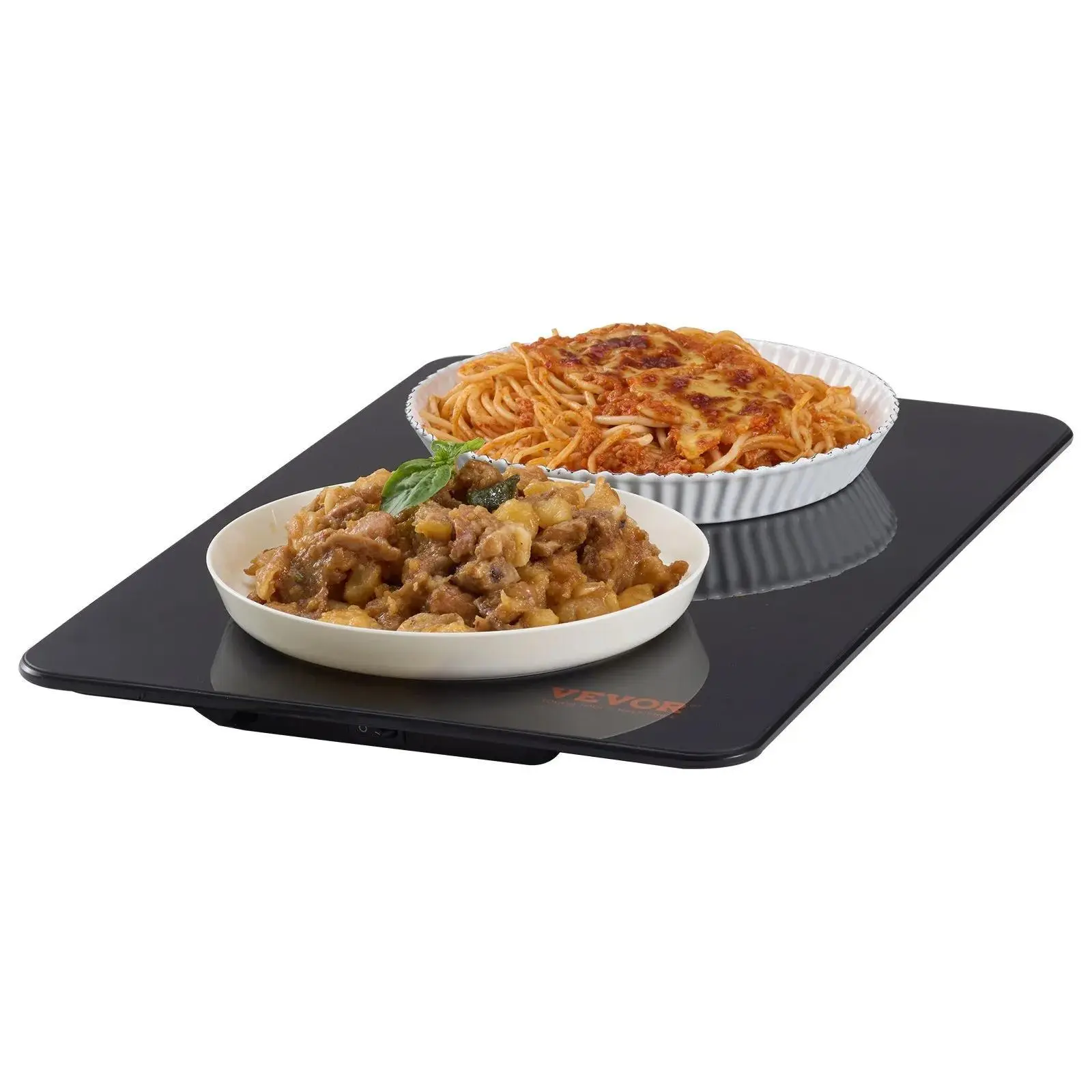 【Summerfinds】VEVOR Electric Food Warmer Tray - 16.5"x11" Lightweight Tempered Glass & Metal Home Appliance, 65-90℃ Temperature Range, Ideal for Dinner Party, Black, House, Parties