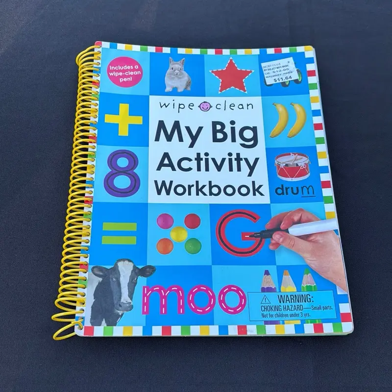 Children’s Activity Workbook - My Big Activity Workbook with Colorful Cover Featuring Moo and Activities