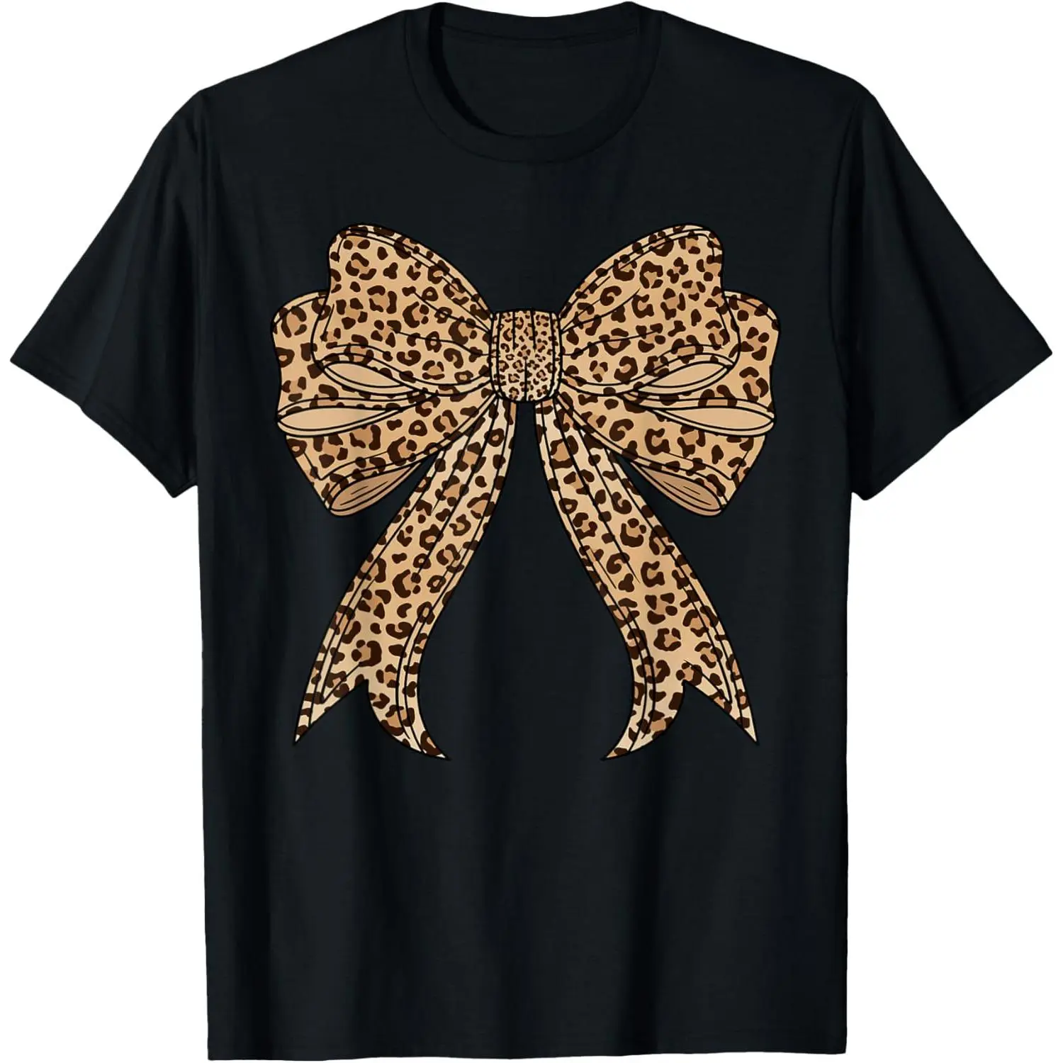 Coquette Bow Leopard for Women Aesthetic Trendy Girly T-Shirt