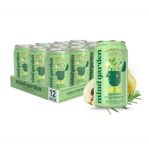 Rosemary Sparkling Adaptogen Elixir - 12 Pack, Real Fruit Juice, No Added Sugar, Vegan & Gluten-Free, Calm Focus, No Crash