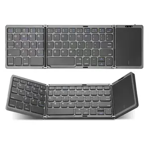 B089t Foldable Bluetooth-compatible Wireless Keyboard, 3-In-1 Portable Full Size Ultra-Thin Keyboard with Touchpad, Compatible with Windows/iOS/android/os/hms