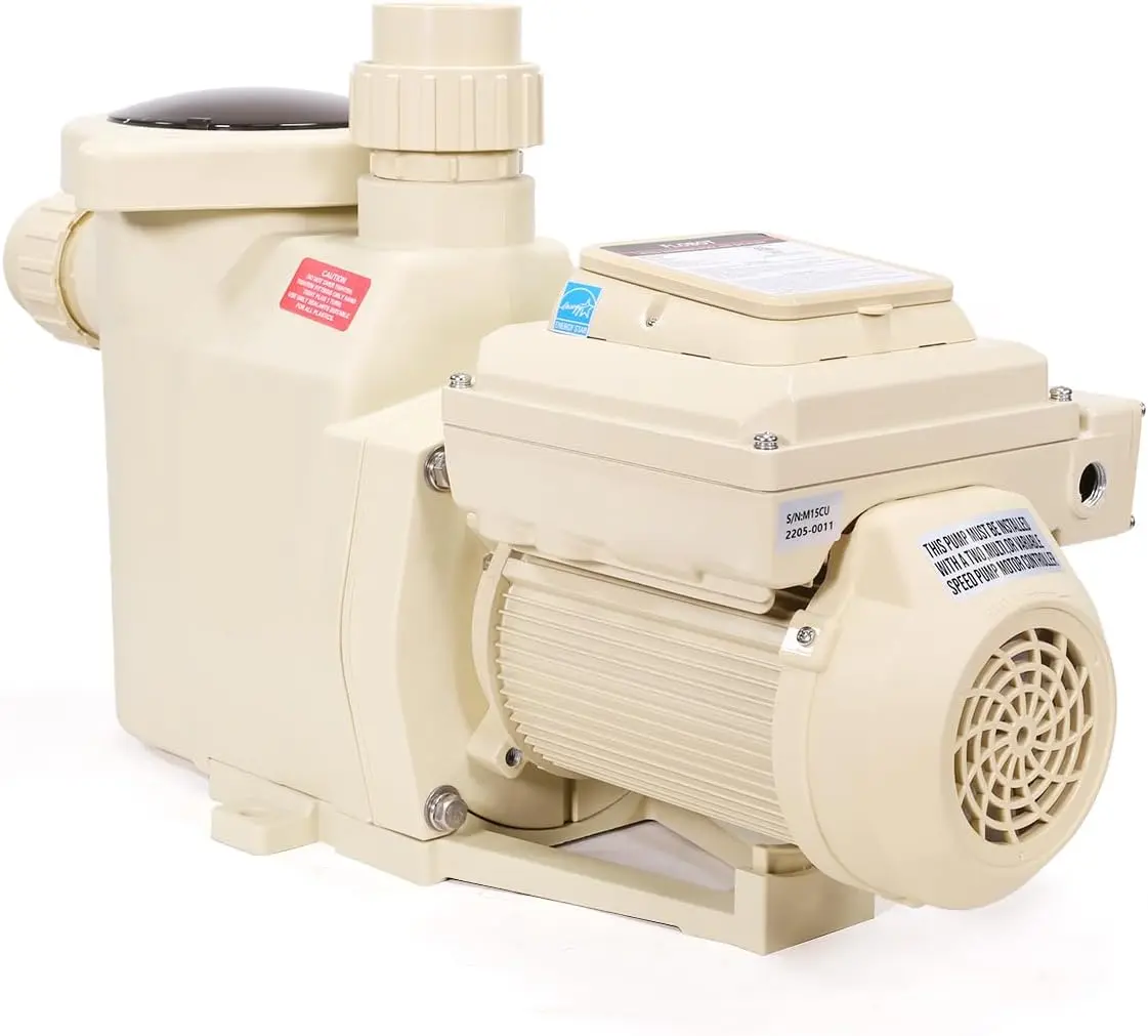 XtremepowerUS 3.0HP Energy Efficient Programmable Variable Speed High-Flo In-Ground Pool Pump, 230V, Touchpad Control, 1.5"/2" Adapter Fitting Set, Energy Star Certified, Oversized Filter Basket, Removable Rain Cover (for Pools & Aquaculture Systems)