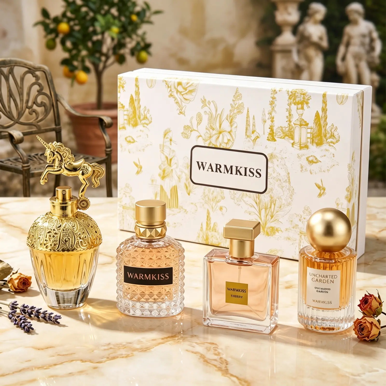 Luxury Women Perfume Fragrance Set 4Pcs Mini Perfume Collection Box Ideal Holiday Gift Valentine Christmas Present Long Lasting Fragrance