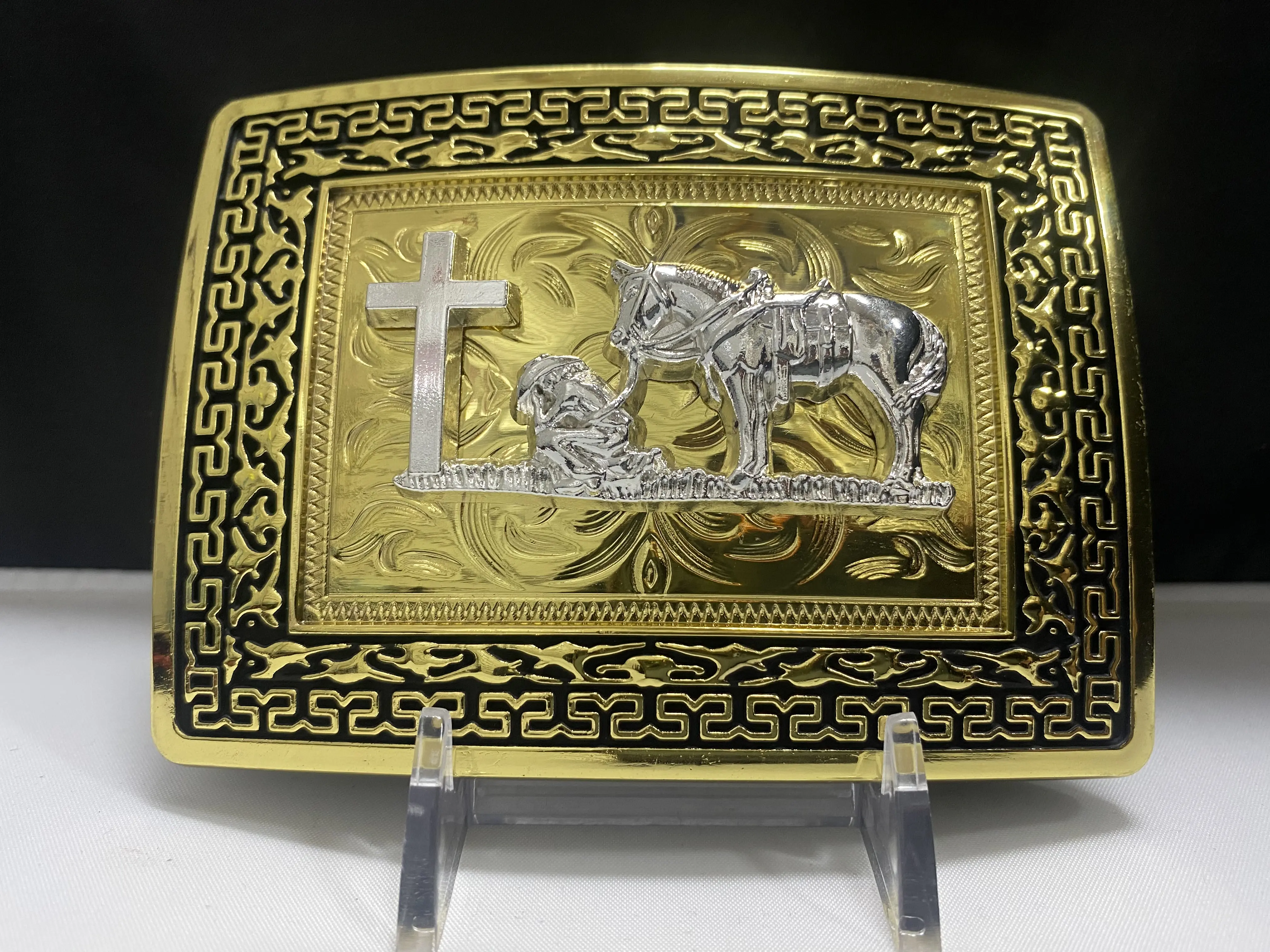 Western Style Praying Cowboy Buckle Hebilla Vaquera Oracion Vaquera Rezando