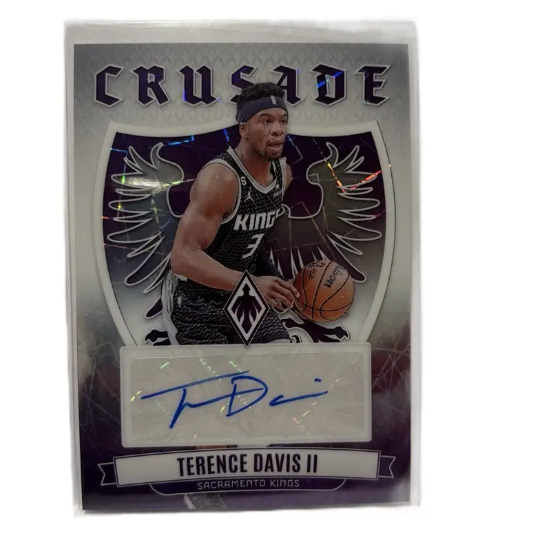 Panini Terence Davis II 2023-24 Crusade Autograph Sacramento Kings Basketball Card with Signature and Team Logo