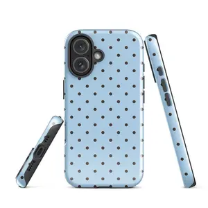 Simple Light Blue Polka Dot Pattern Phone Case for Iphone 17, 17 Pro, 16 Pro Max, 15 Pro, 13, 11, 12, XS, 8 Plus, And 7, 2-In-1 Case, Phone Case/cover, Handy Cover Compatible with Samsung Galaxy S25