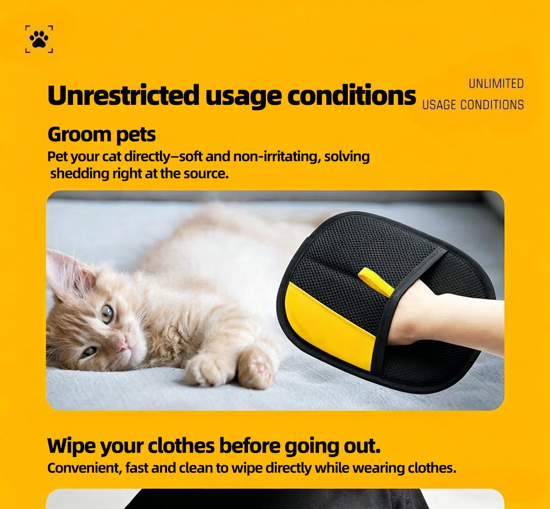 Pet Hair Remover, Electrostatic Pet Hair Removal Gloves,  Cat&Dog Hair Remover for Couch, Furniture, Carpet, Car Seat. shedding brush reusable