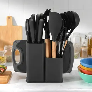 [ Gifts]XBJ 19pcs Food Grade Silicone Kitchenware Set - Silicone Spatula Set with Utensils Including Cooking Spoon, Shovel, Cutting Board, Egg Beater, Fruit Knife, Heat-Resistant Cookware Supplies, Modern