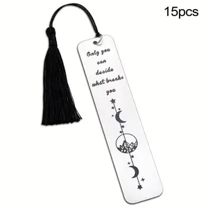 Inspirational Bookmark, 15pcs Stainless Steel Bookmark with Tassel, Spiritual Bookmark, Fun Birthday Gifts for Best Friends, Son, Daughter, Mom
