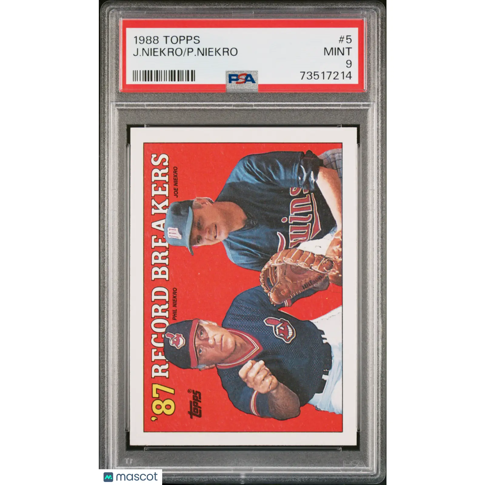 J/Niekro/P/Niekro PSA 1988 Topps Baseball #5 9 73517214