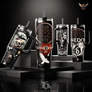 [Collection Shine D Sound of Madness Amaryllis Victory Skull 40 oz Vacuum Water Bottle Tumbler Leakproof Portable ROck Band Handle  Straw Graphic Drinks Dark Aesthetic Merch Gift for Rock Fans