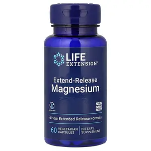 Life Extension Magnesium, Extend-Release , 60 Vegetarian Capsules (250 mg per Capsule)