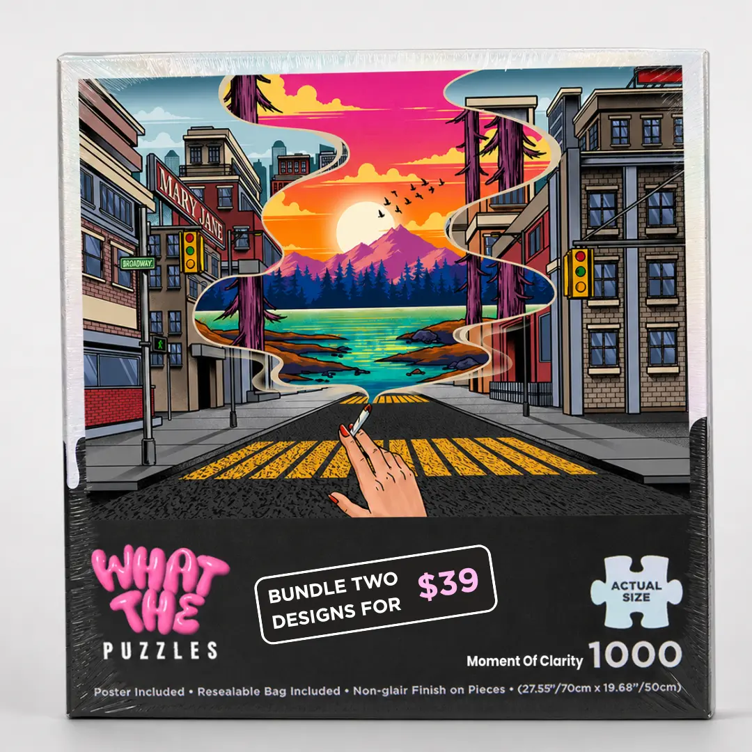 Moment Of Clarity – 1000 Piece Jigsaw Puzzle for Adults, Funny Trippy Hidden Detail Puzzle Gag Gift, Challenging Game Night