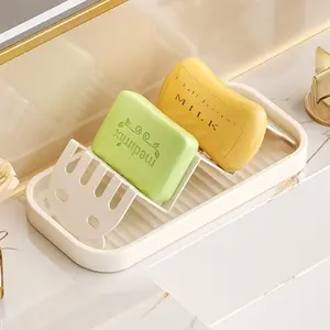 Soap Box That Drains Itself with a Tray, Accommodates Three Soap Bars, Features a W-Shaped Design for Bathrooms, And Serves As a Waterfall Soap Holder for Showers, Also Suitable for Organizing Soap in Kitchens And Bathrooms