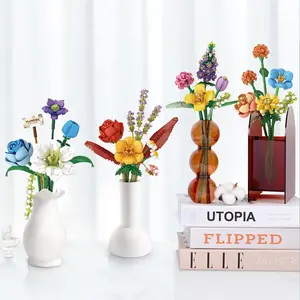 Bouquet Building Block Set, Creative Flower Model Toys, Home Decoration, Ideal Gift Choice, Perfect for Assembly Activities