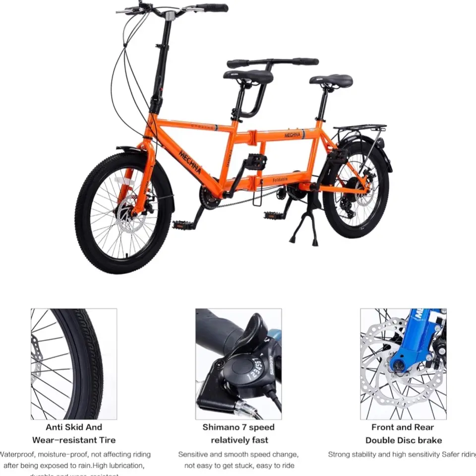 Tandem Double Bicycle for Adults - Perfect for Family Trips