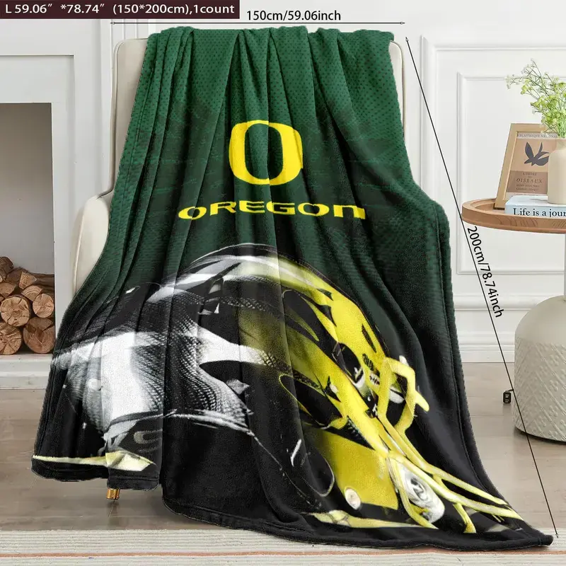 Oregon Pattern Blanket, Flannel Throw Blanket, Soft Comfortable Throw Blanket, Warm Napping Blanket for Home Office Travel Camping, Bedroom Refresh Decor