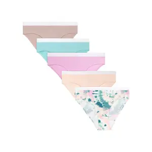 Hanes Originals Girls' Tween Hipster Underwear Assorted Solids/print 5-pack Multi Pack Comfortable Fit Soft Stretch Fabric Breathable Gogth2