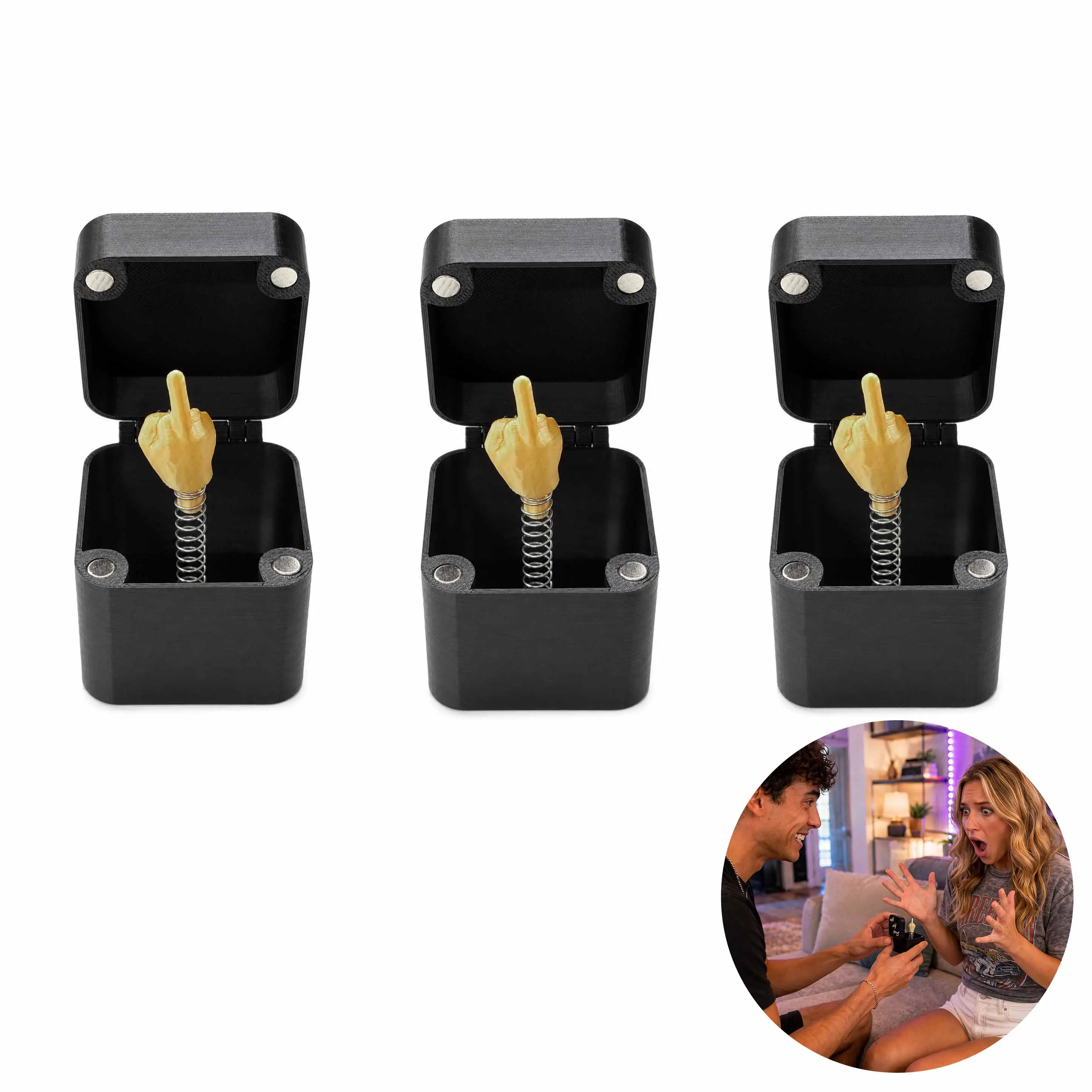 Funny Gifts & Quirky Joke Prank Gag Gifts for Men Guys, White Elephant Gifts for Adults, Middle Finger in A Box