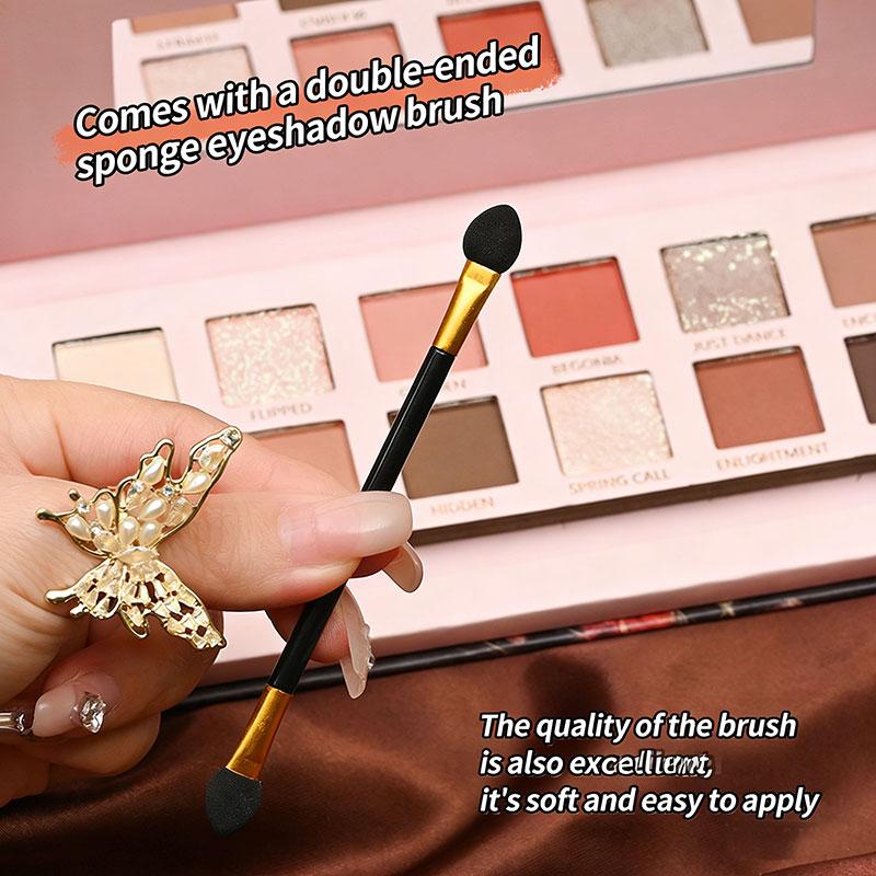 Dusty Rose Neutral Eyeshadow Palette, Sophisticated Chic Matte Shimmer Glitter Shades, Ultra Fine Silky Smooth High Pigment, Multi-functional for Eyeshadow, Blush, Contour, Highlight, Eyeliner, Perfect for Daily Sweet Makeup & Quick Outing